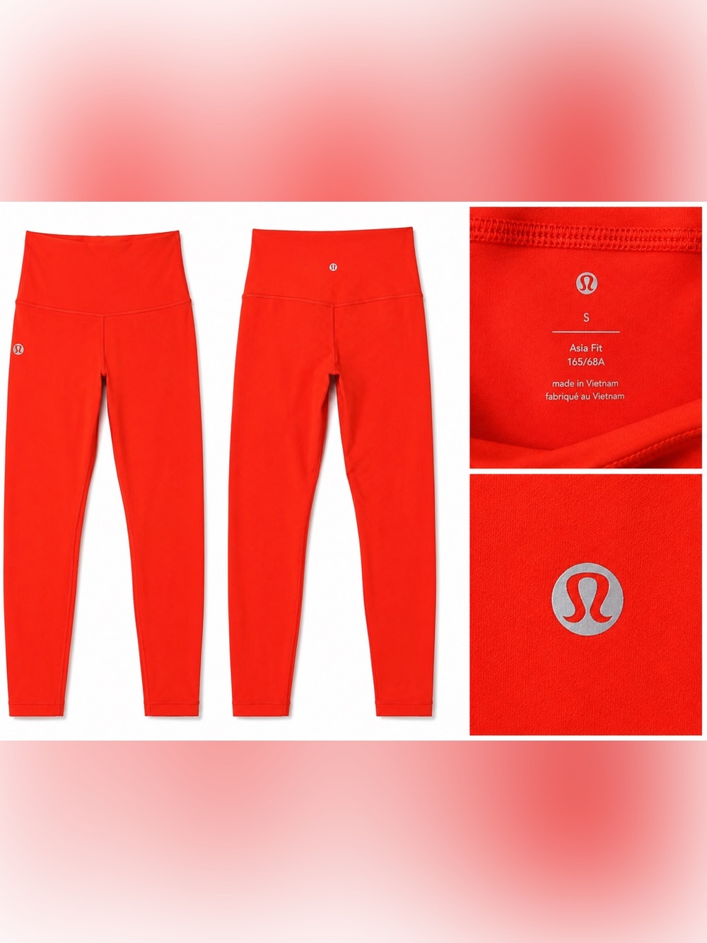 lululemon athletica Girls' Vivid Red High-Waist Leggings